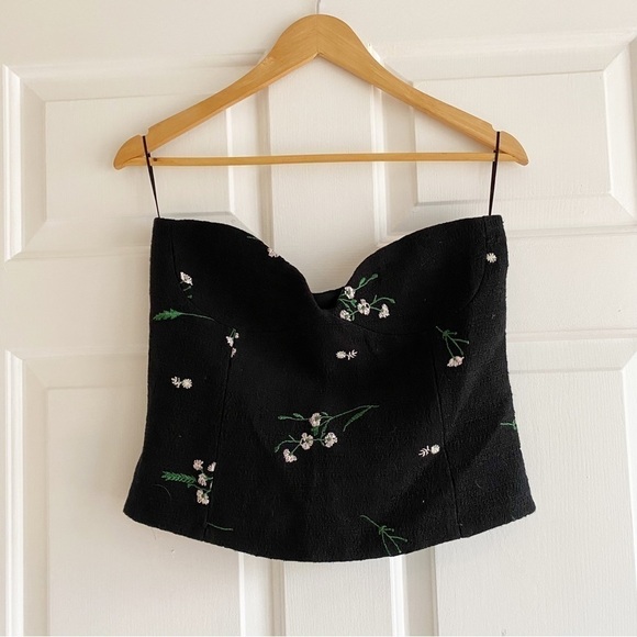 Zara Embroidered Textured Corset Floral Bustier - Picture 6 of 11